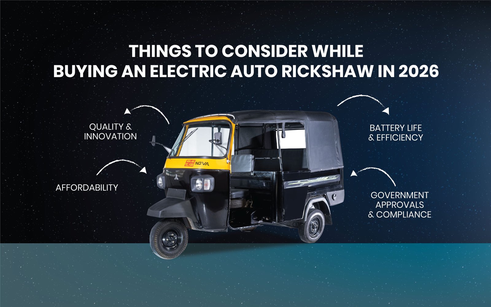 Buy electric auto rickshaw with lithium battery and spacious cabin for urban transport