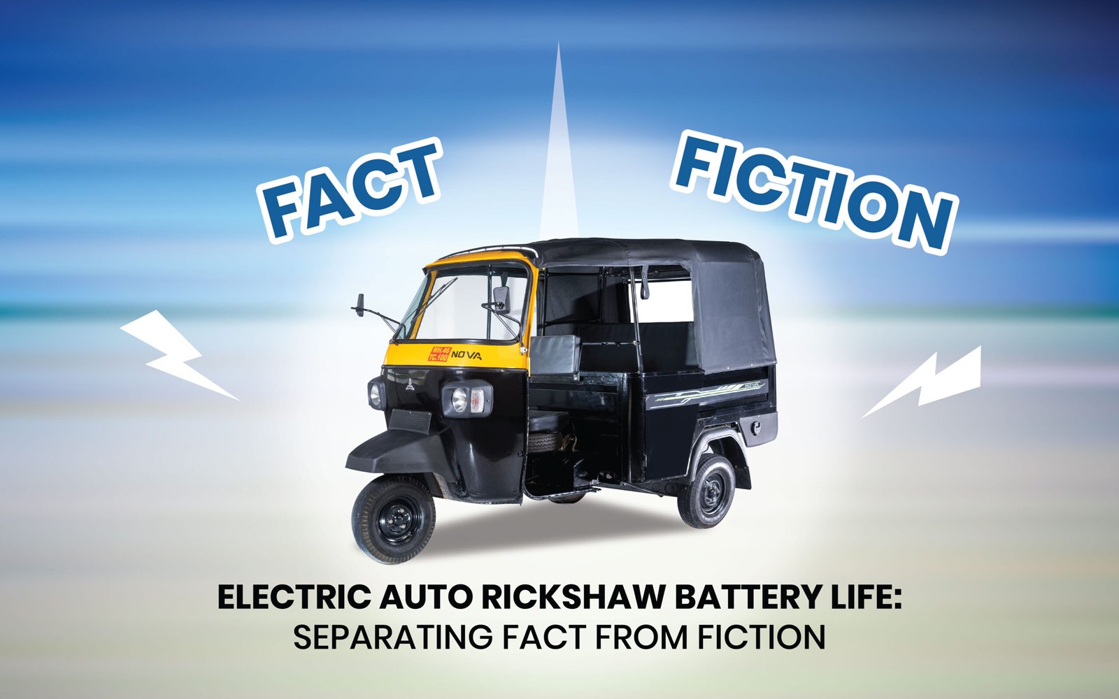 Lithium-ion battery pack inside an electric auto rickshaw explaining electric rickshaw battery life and performance