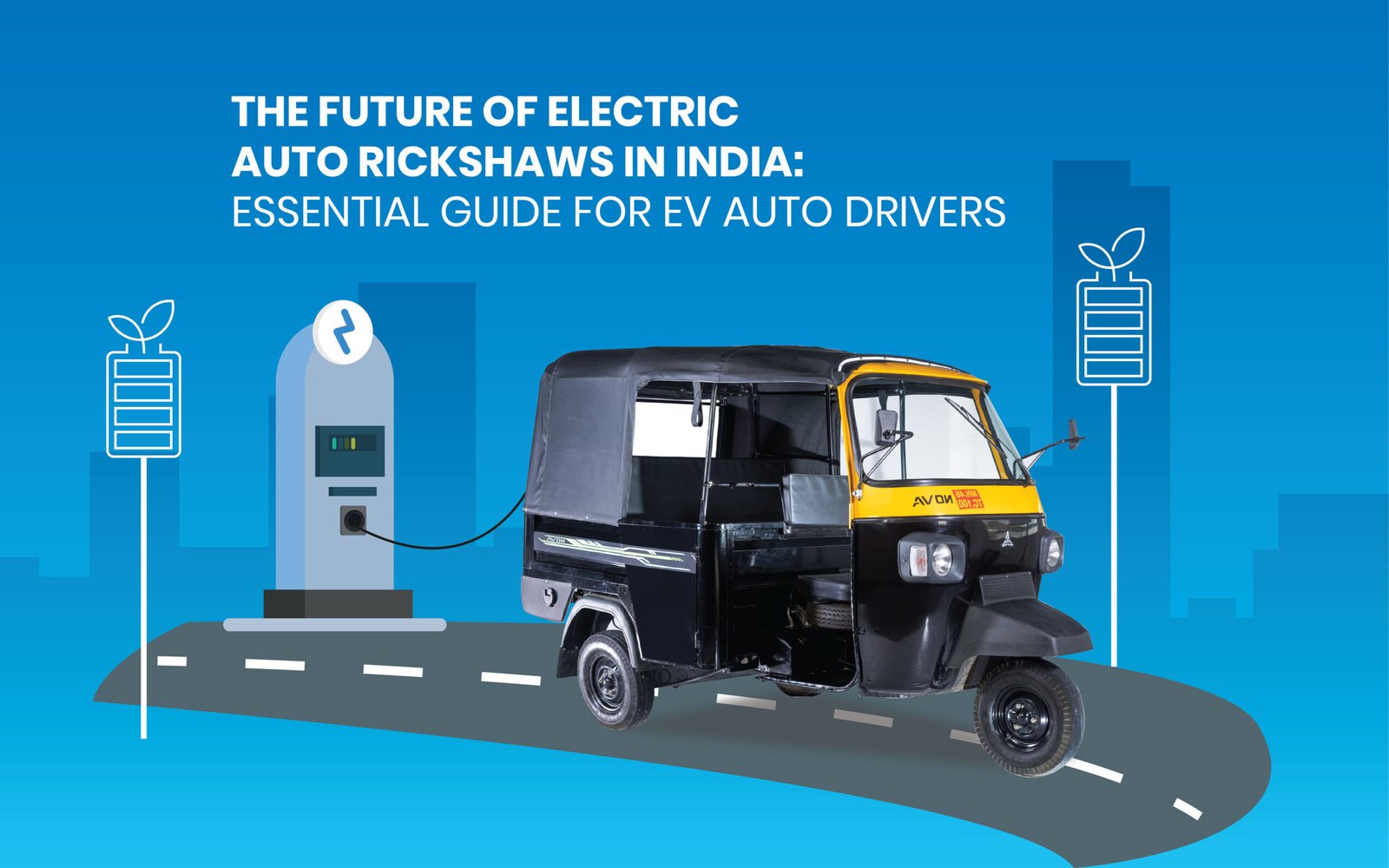 Electric auto rickshaw driving on Indian city road representing the future of EV auto rickshaws in India